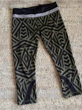 Lululemon Run Inspire Crop II Full On Luxtreme Chevron Shuffle Leggings Pants: 8